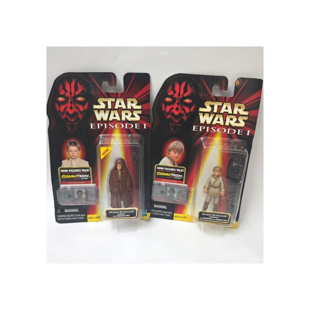 Lot Of 2 Star Wars Episode I Anakin Skywalker MOC CommTech Chip 1999 Hasbro